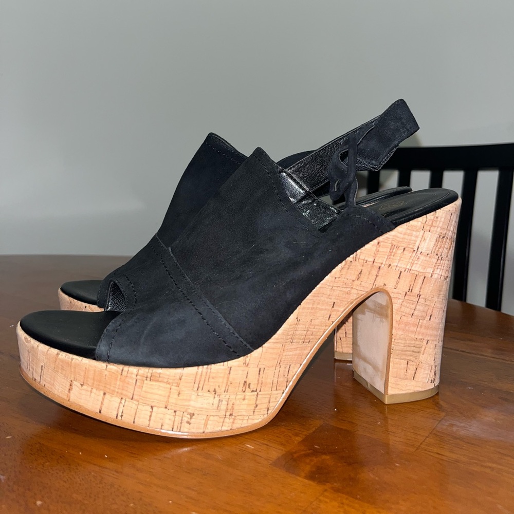 Isola Black and Tan Platform Mules